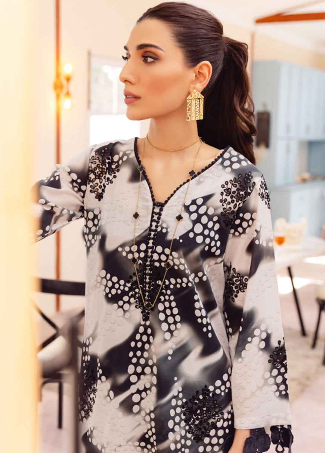 Ballerina by Nureh Embroidered Lawn Suits Unstitched 2 Piece NU23B NU2-90 - Summer Collection