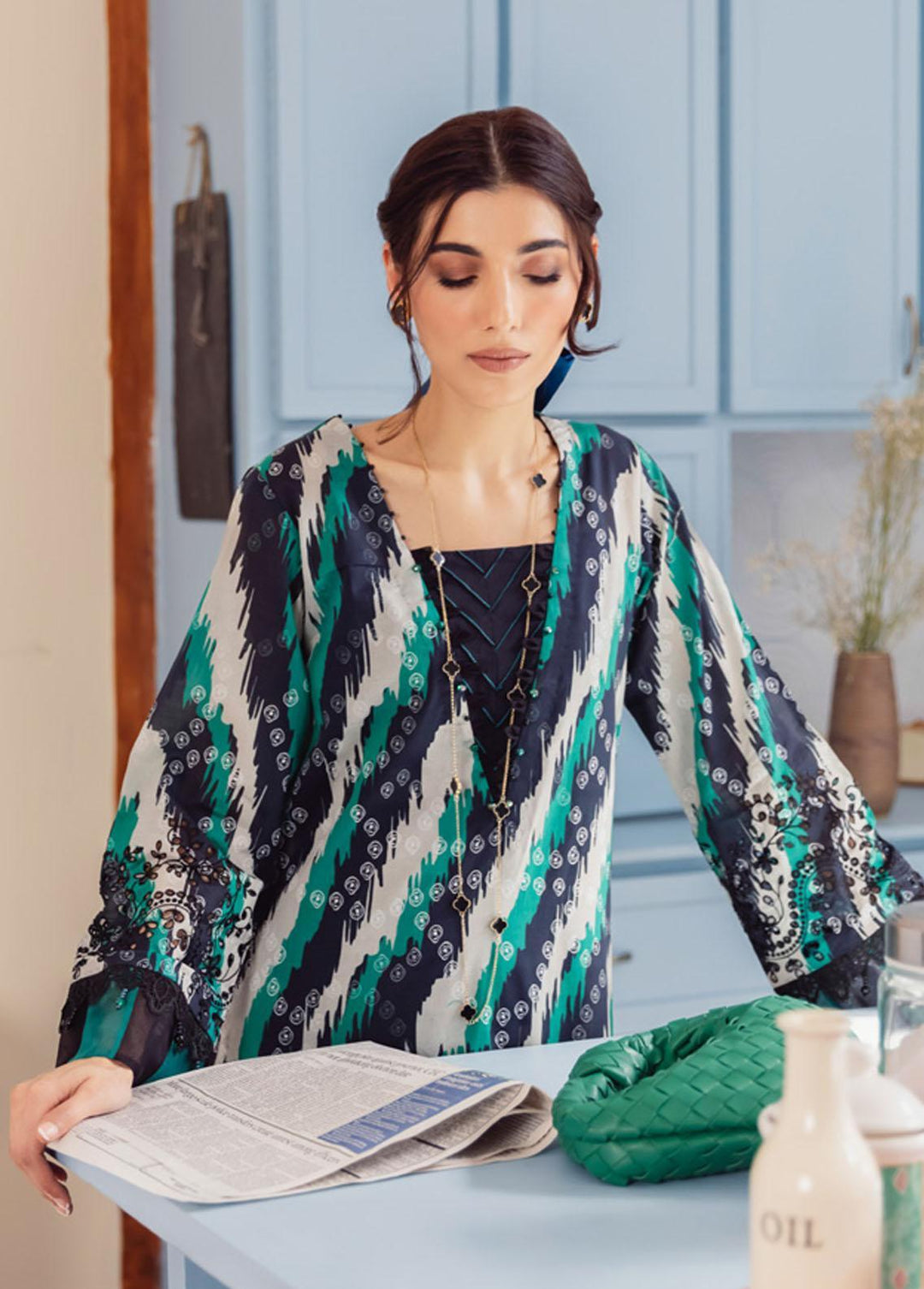 Ballerina by Nureh Embroidered Lawn Suits Unstitched 2 Piece NU23B NU2-91 - Summer Collection