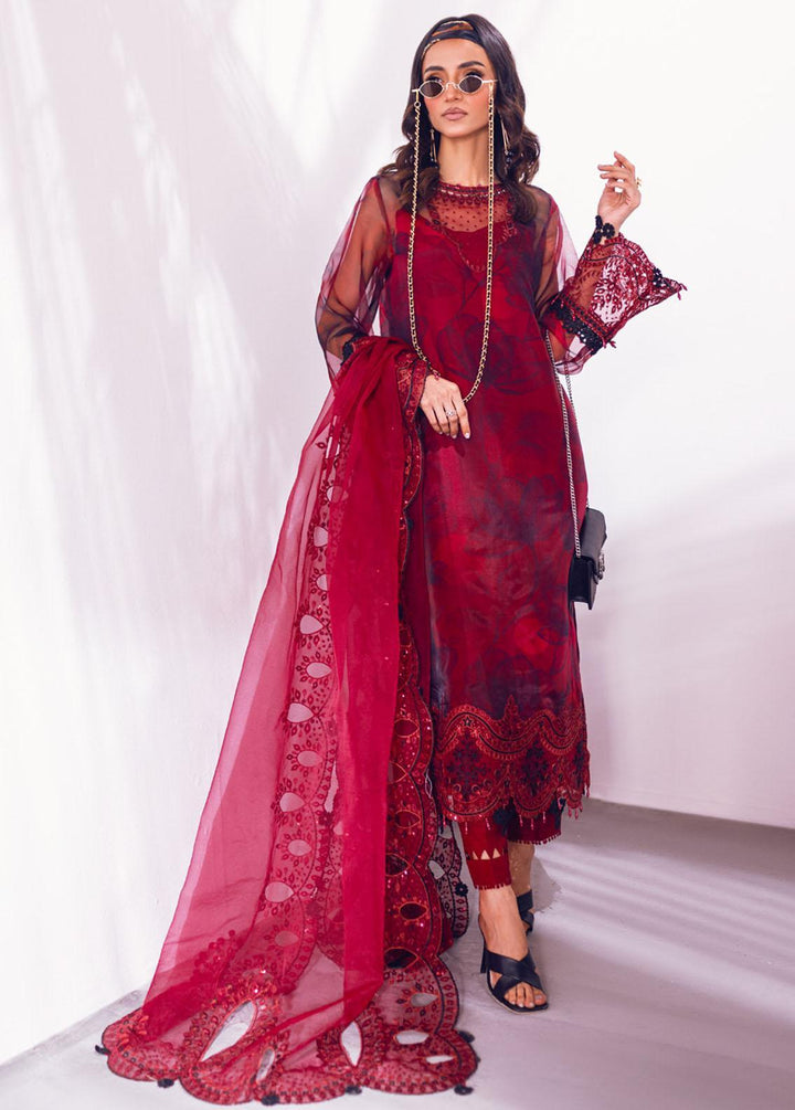 Ballerina By Nureh Embroidered Organza Suits Unstitched 4 Piece NU24BL NU2 133 Tuberose - Festive Collection