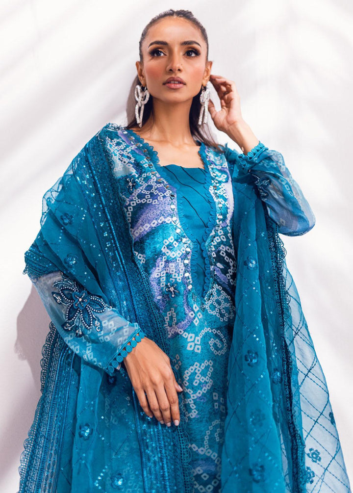 Ballerina By Nureh Embroidered Chiffon Suits Unstitched 4 Piece NU24BL NU2 137 Blue Charm - Festive Collection