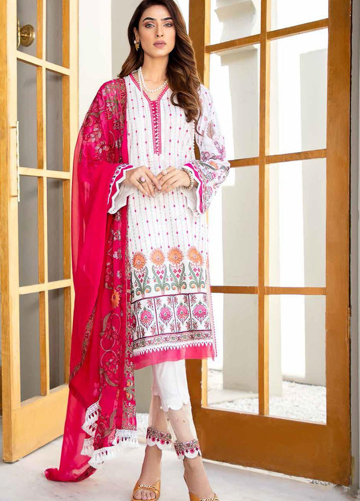Banafsheh Embroidered Lawn Suits Unstitched 3 Piece BF21LF D-02 - Festive Collection