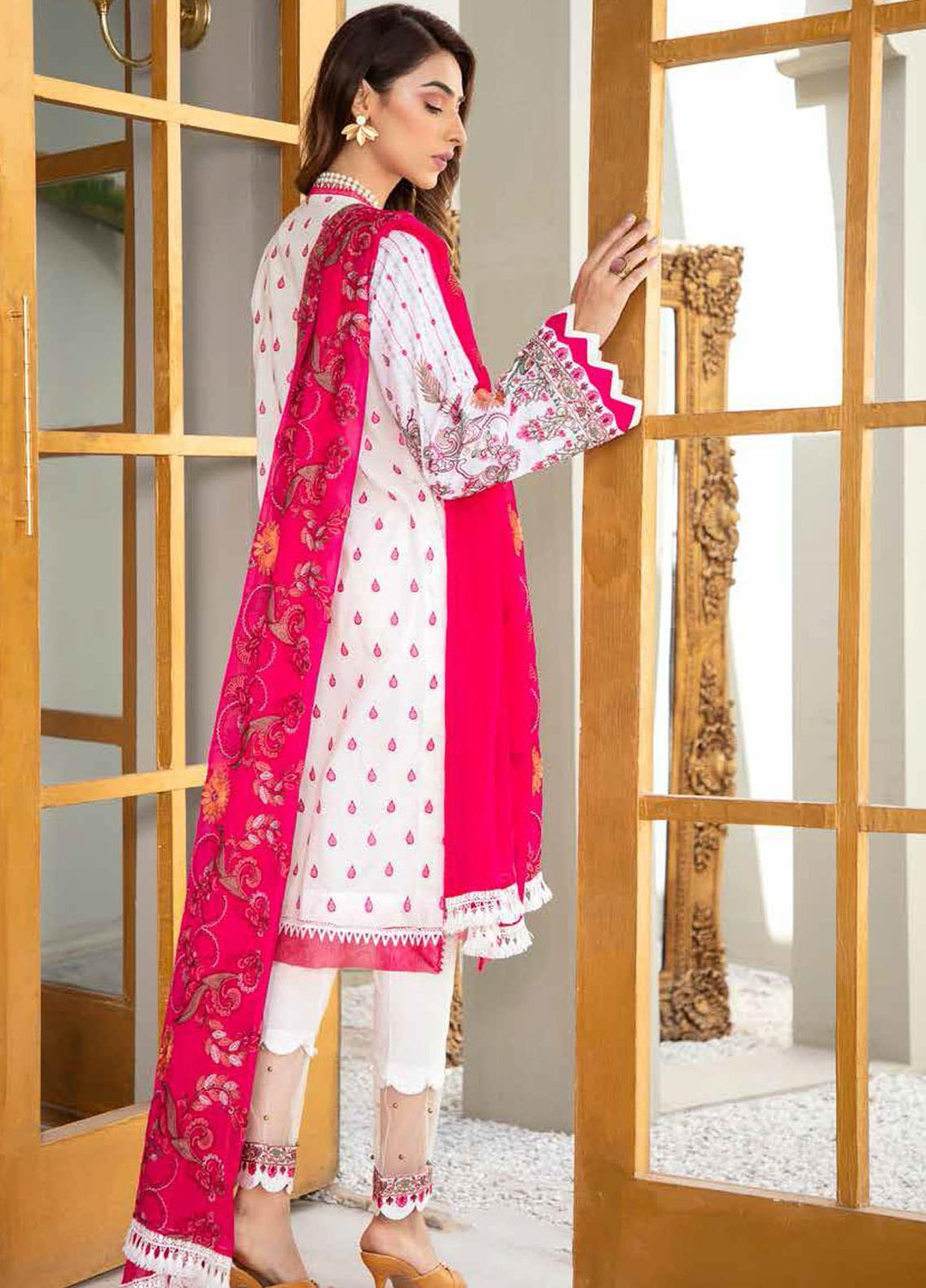 Banafsheh Embroidered Lawn Suits Unstitched 3 Piece BF21LF D-02 - Festive Collection