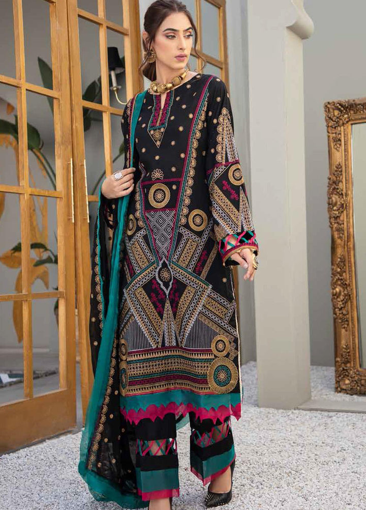 Banafsheh Embroidered Lawn Suits Unstitched 3 Piece BF21LF D-04 - Festive Collection