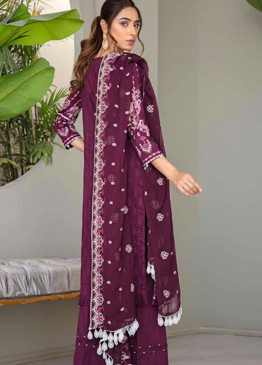 Banafsheh Embroidered Lawn Suits Unstitched 3 Piece BF21LF D-07 - Festive Collection