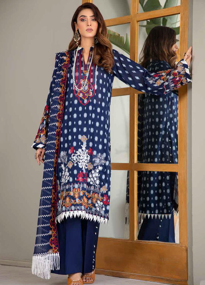 Banafsheh Embroidered Lawn Suits Unstitched 3 Piece BF21LF D-08 - Festive Collection