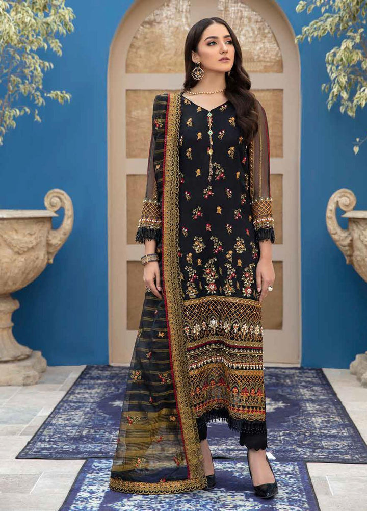 Banafsheh Embroidered Organza Suits Unstitched 3 Piece BF21LF BNL-01 - Formals Collection