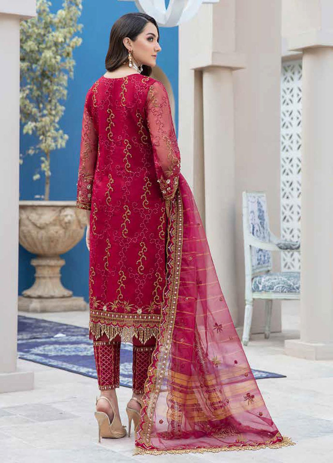 Banafsheh Embroidered Organza Suits Unstitched 3 Piece BF21LF BNL-03 - Formals Collection