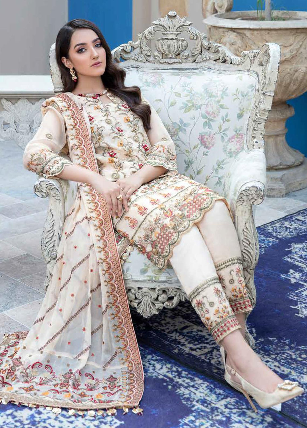 Banafsheh Embroidered Organza Suits Unstitched 3 Piece BF21LF BNL-04 - Formals Collection
