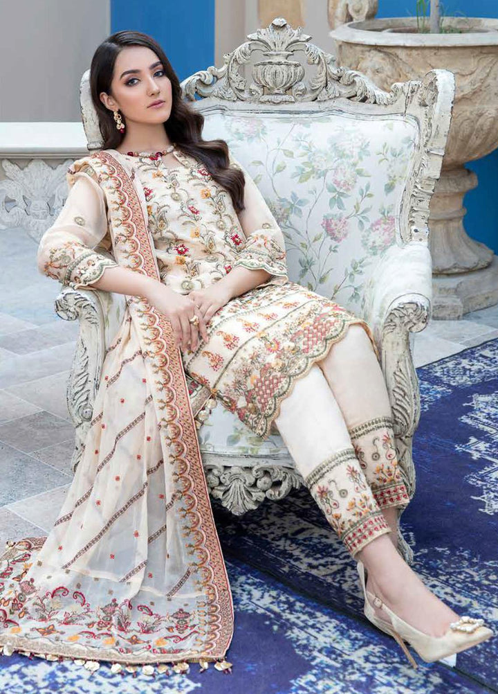 Banafsheh Embroidered Organza Suits Unstitched 3 Piece BF21LF BNL-04 - Formals Collection