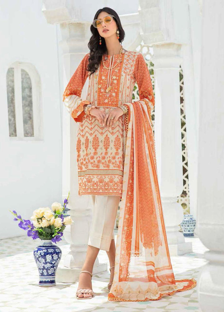 Banafsheh Embroidered Lawn Suits Unstitched 3 Piece BF21LL 02 - Luxury Collection