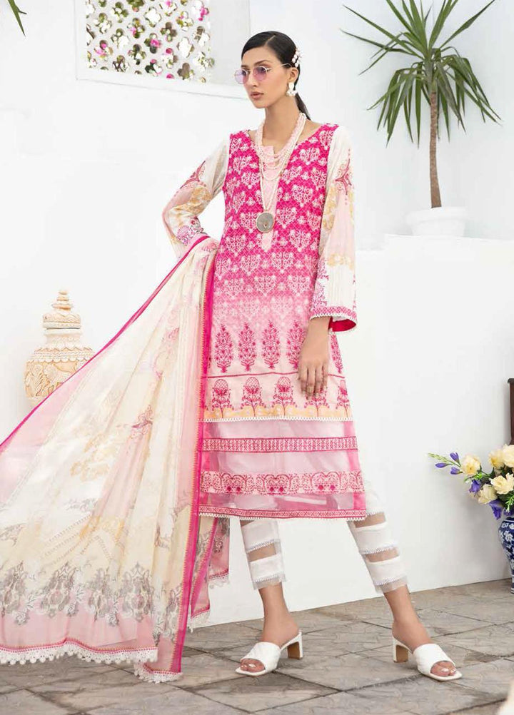 Banafsheh Embroidered Lawn Suits Unstitched 3 Piece BF21LL 05 - Luxury Collection