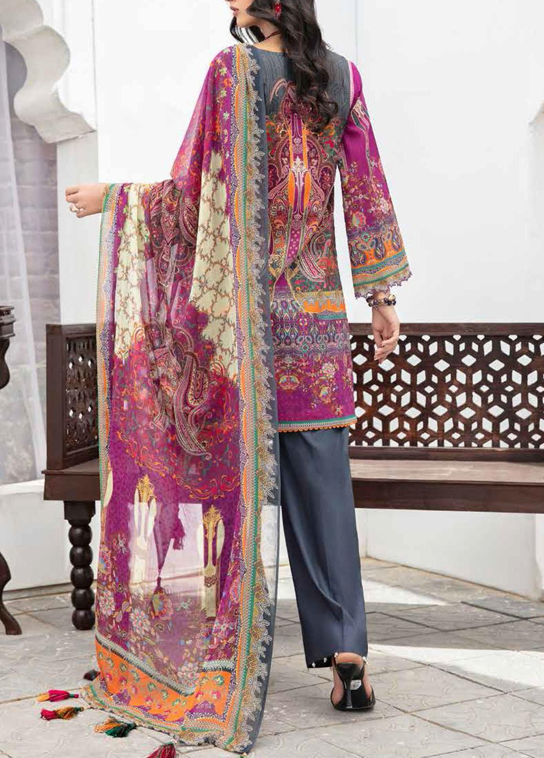 Banafsheh Embroidered Lawn Suits Unstitched 3 Piece BF21LL 08 - Luxury Collection