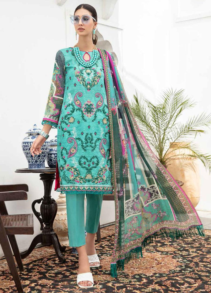 Banafsheh Embroidered Lawn Suits Unstitched 3 Piece BF21LL 10 - Luxury Collection