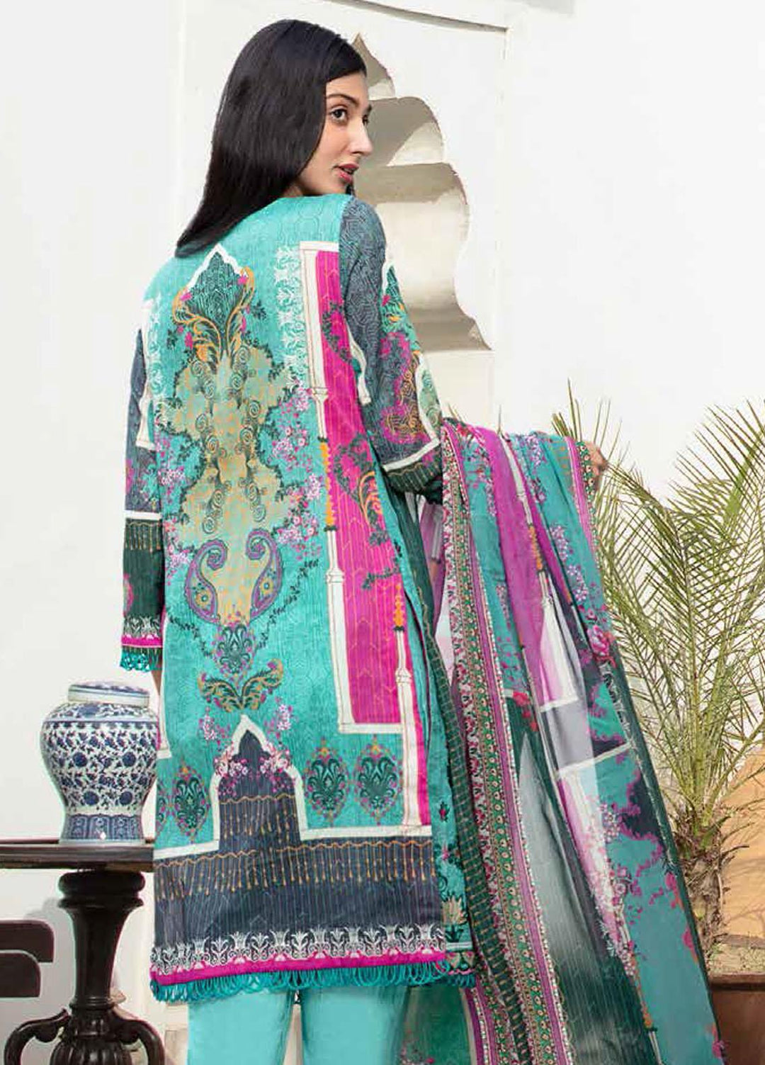 Banafsheh Embroidered Lawn Suits Unstitched 3 Piece BF21LL 10 - Luxury Collection