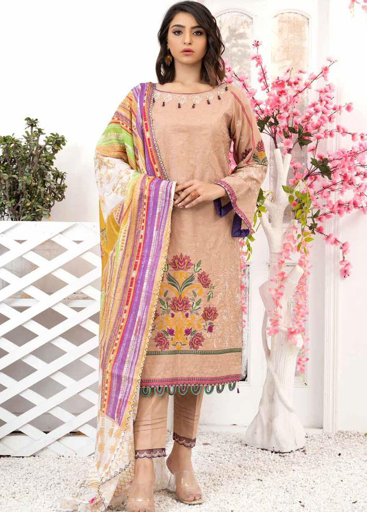 Banafsheh Embroidered Lawn Suits Unstitched 3 Piece BF21PE D-06 - Summer Collection