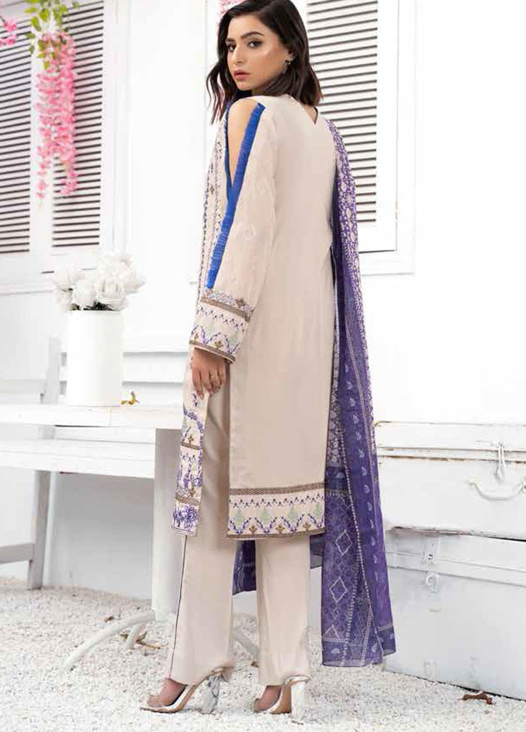 Banafsheh Embroidered Lawn Suits Unstitched 3 Piece BF21PE D-08 - Summer Collection