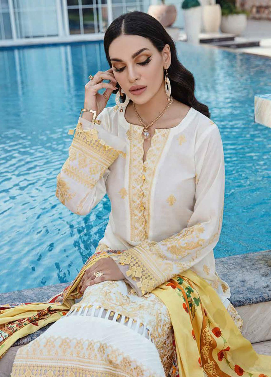 Banafsheh Embroidered Lawn Suits Unstitched 3 Piece BFPEL22 BNP/13 - Summer Collection