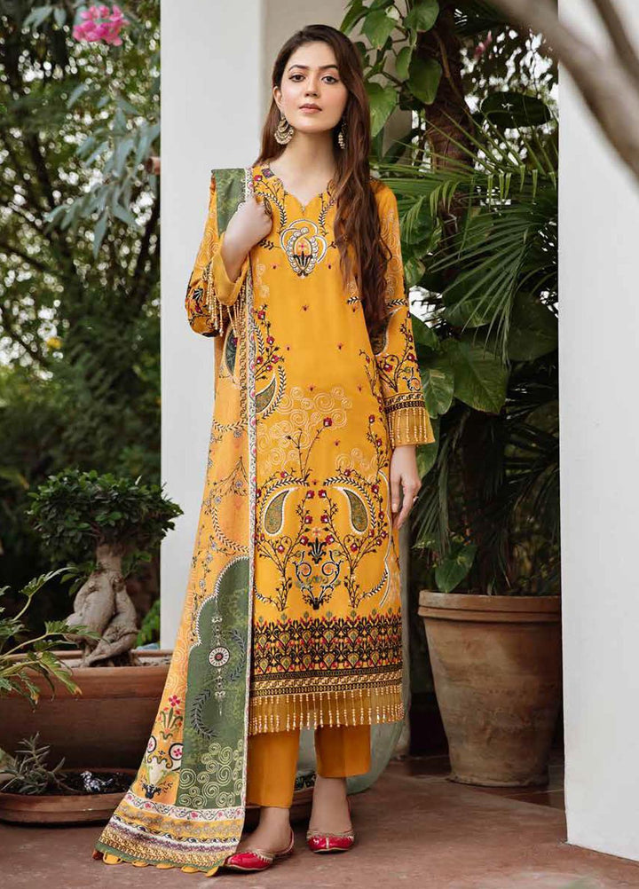 Banafsheh Embroidered Silk Karandi Suits Unstitched 3 Piece BF21PK BNK-02 - Winter Collection