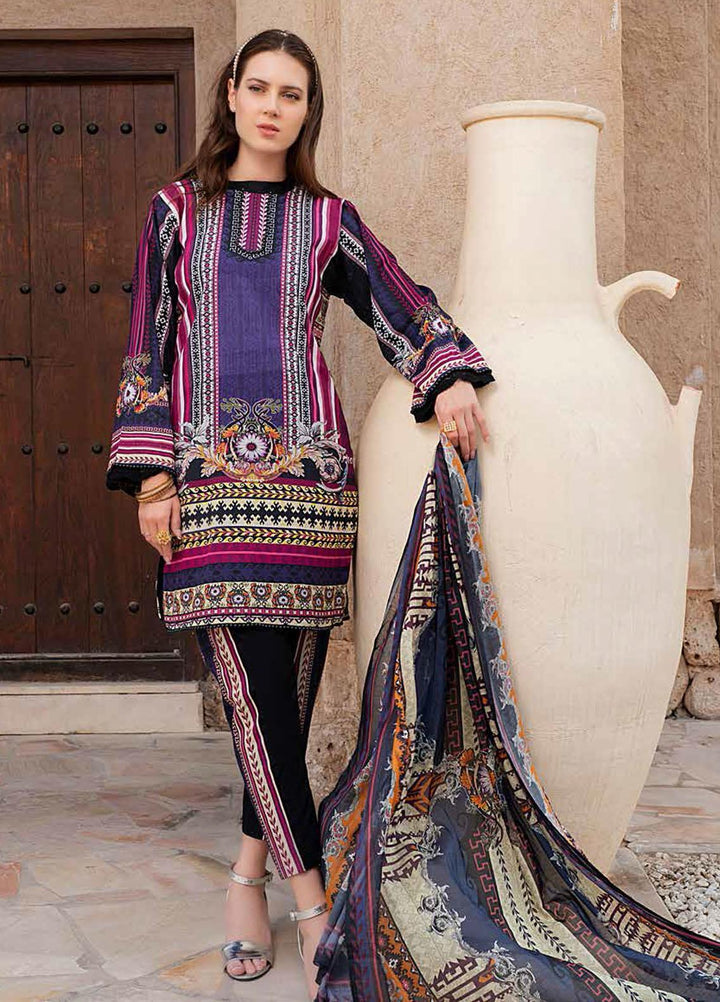 Banafsheh Printed Lawn Suits Unstitched 3 Piece BF21L 01 - Summer Collection