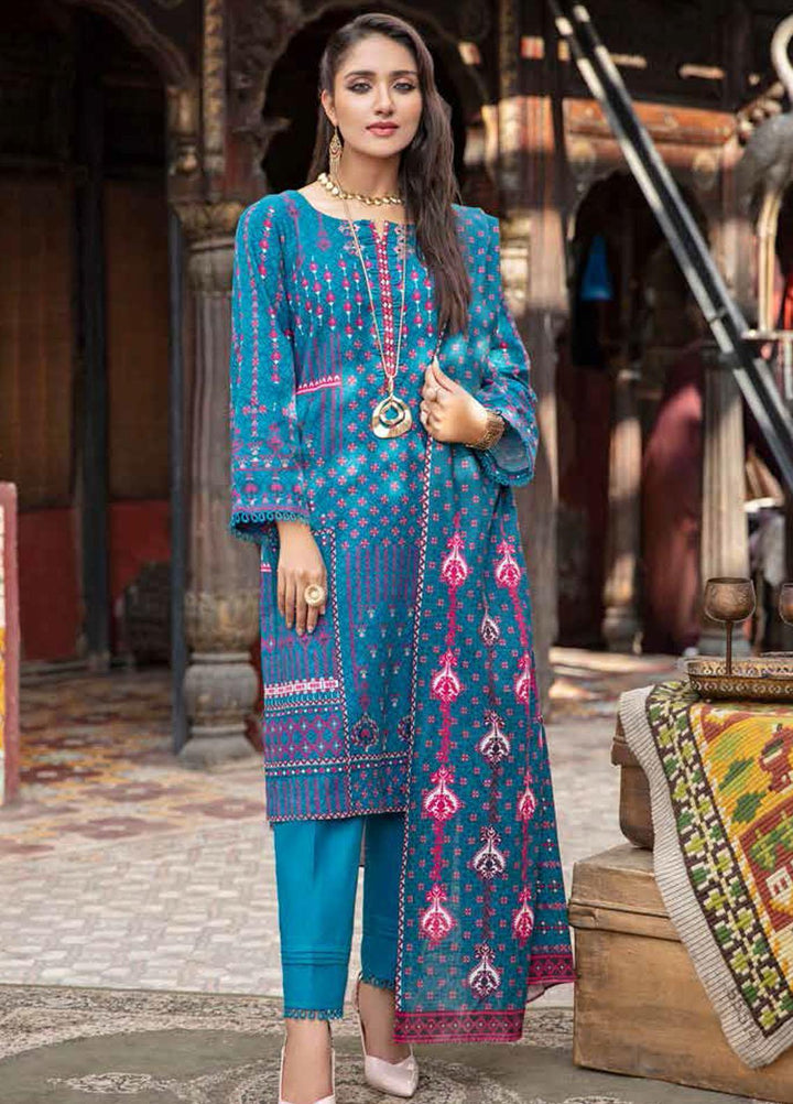 Banafsheh Digital Printed Khaddar Suits Unstitched 3 Piece BF21RK D-005 - Winter Collection
