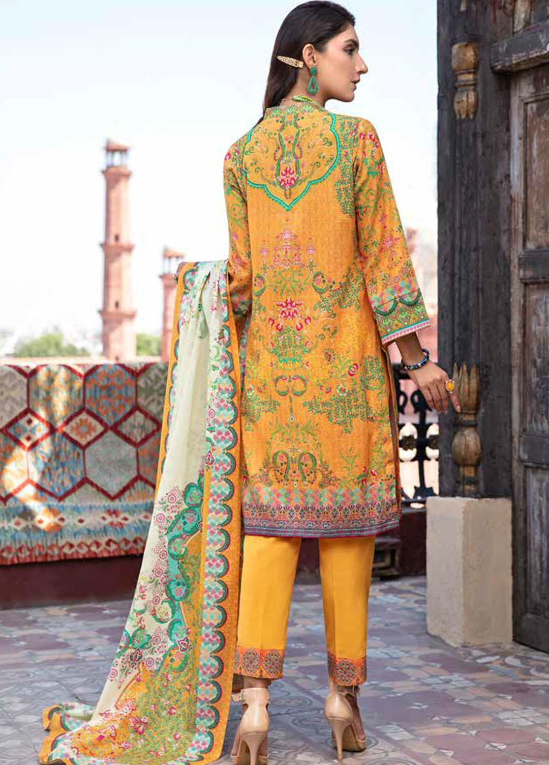Banafsheh Digital Printed Khaddar Suits Unstitched 3 Piece BF21RK D-008 - Winter Collection