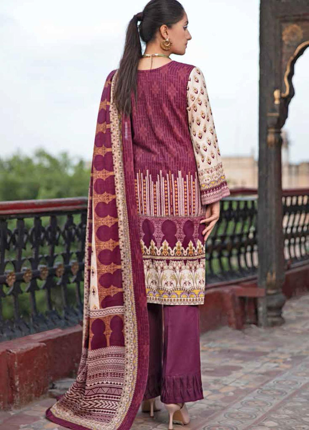 Banafsheh Digital Printed Khaddar Suits Unstitched 3 Piece BF21RK D-009 - Winter Collection