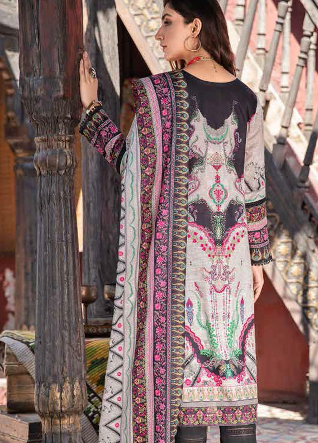Banafsheh Digital Printed Khaddar Suits Unstitched 3 Piece BF21RK D-016 - Winter Collection
