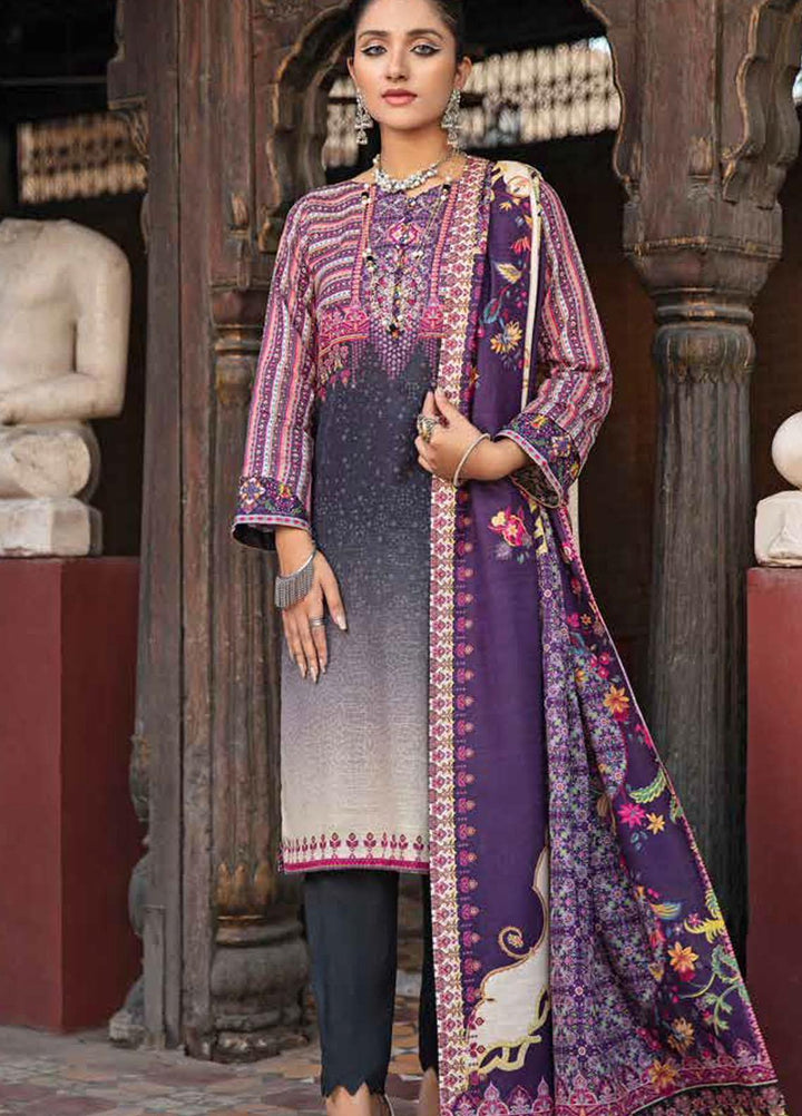 Banafsheh Digital Printed Khaddar Suits Unstitched 3 Piece BF21RK D-018 - Winter Collection