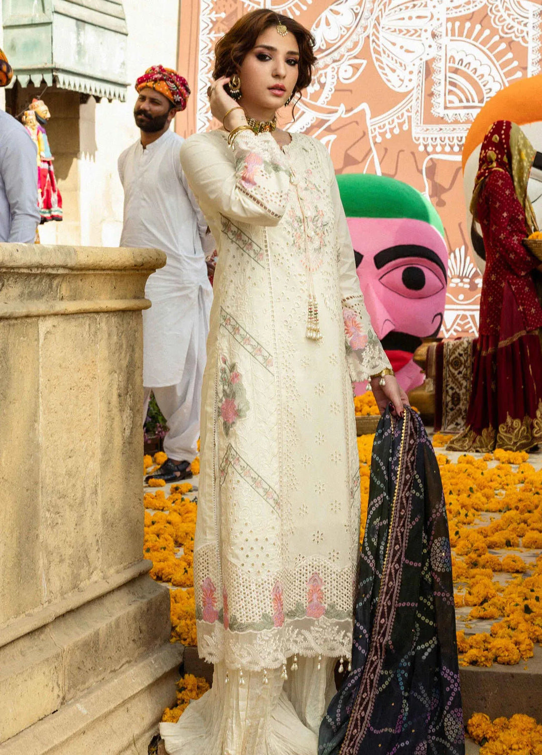 Bandhani by Al Zohaib Embroidered Chikankari Suits Unstitched 3 Piece AZ25B D-02 - Summer Collection