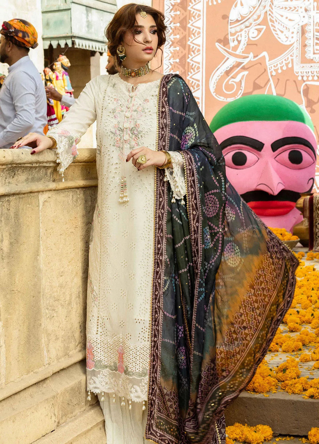 Bandhani by Al Zohaib Embroidered Chikankari Suits Unstitched 3 Piece AZ25B D-02 - Summer Collection