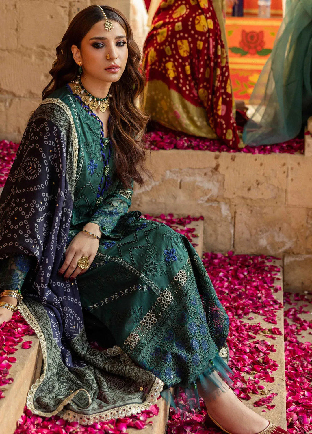 Bandhani by Al Zohaib Embroidered Chikankari Suits Unstitched 3 Piece AZ25B D-05 - Summer Collection