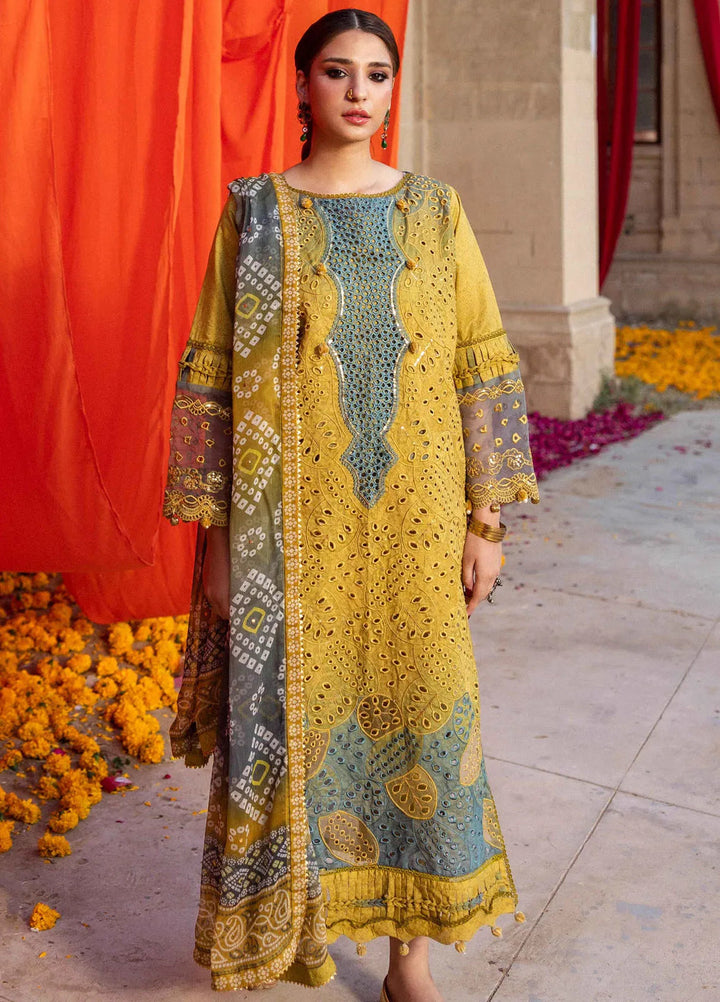 Bandhani by Al Zohaib Embroidered Chikankari Suits Unstitched 3 Piece AZ25B D-08 - Summer Collection