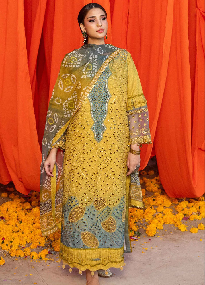 Bandhani by Al Zohaib Embroidered Chikankari Suits Unstitched 3 Piece AZ25B D-08 - Summer Collection