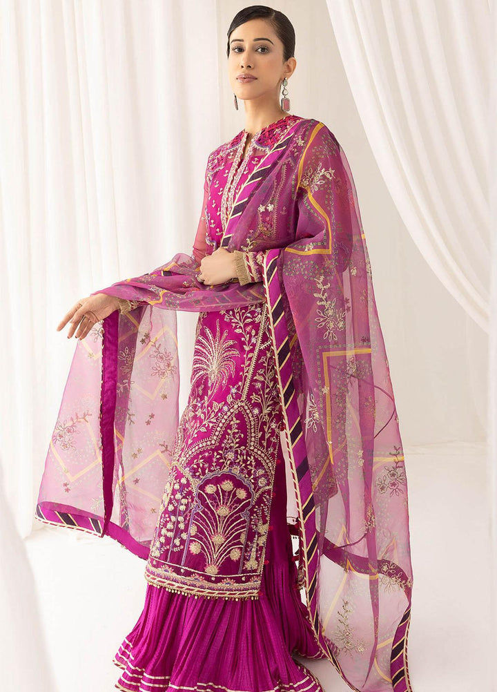 Barasti By Asifa & Nabeel Embroidered Organza Suits Unstitched 3 Piece AN23BT ANB-02 Raqs - Festive Collection