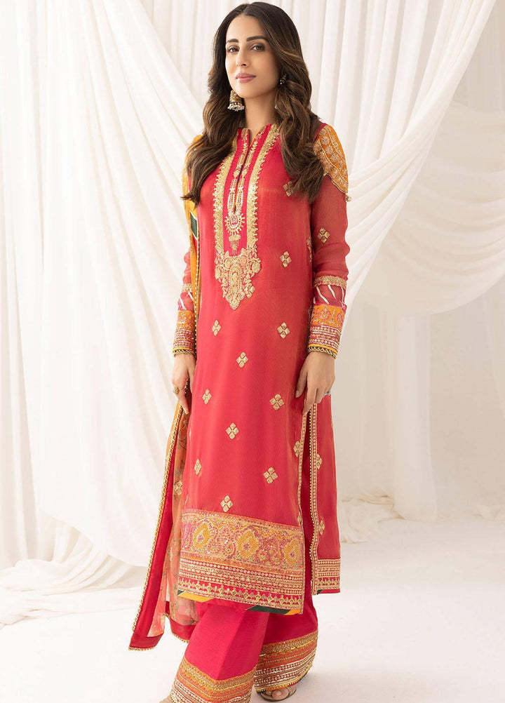 Barasti By Asifa & Nabeel Embroidered Missouri Suits Unstitched 3 Piece AN23BT ANB-04 Sunehri - Festive Collection