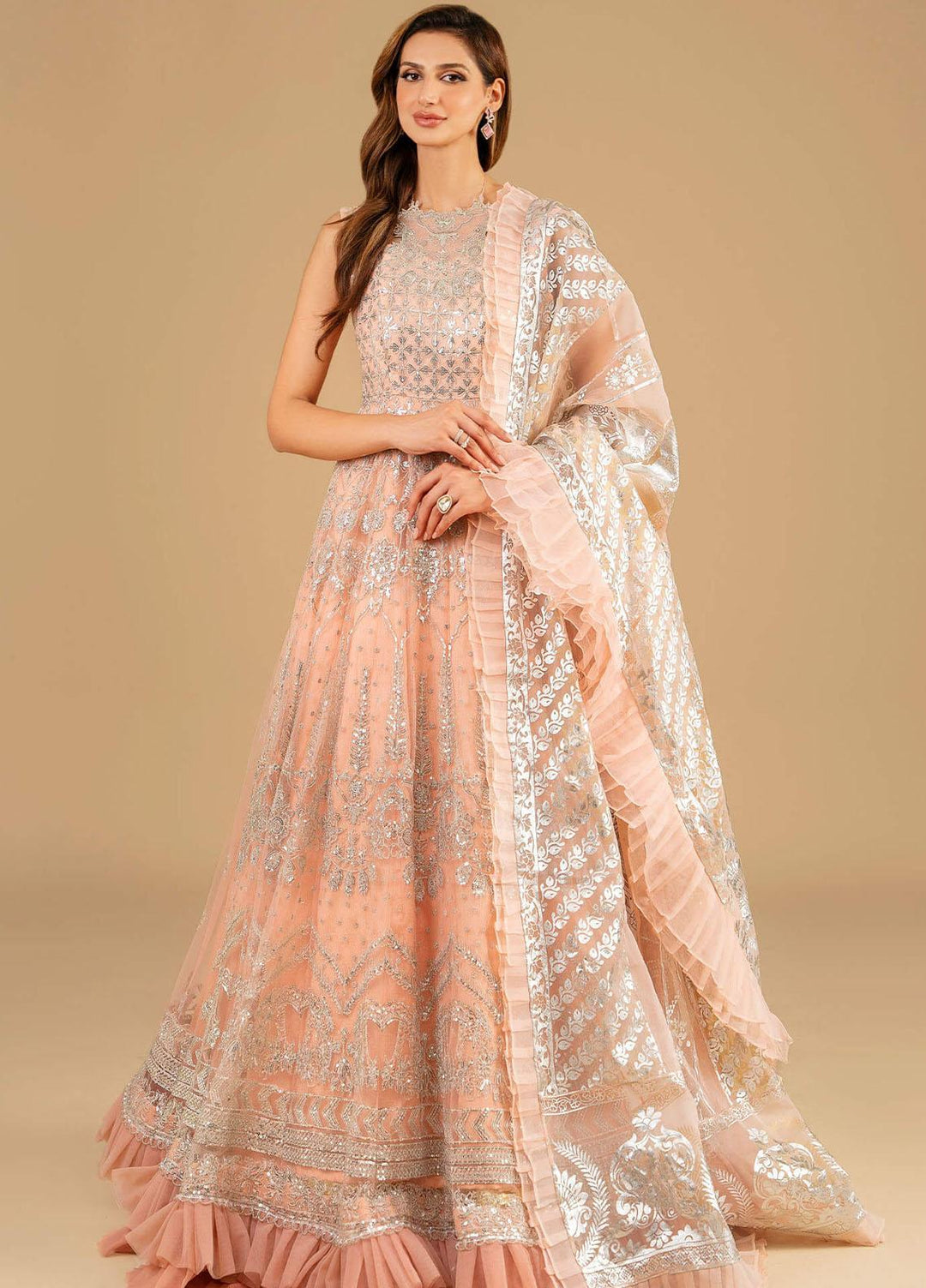 Barasti By Asifa & Nabeel Embroidered Net Suits Unstitched 3 Piece AN23BT ANB-06 Shahnai - Festive Collection
