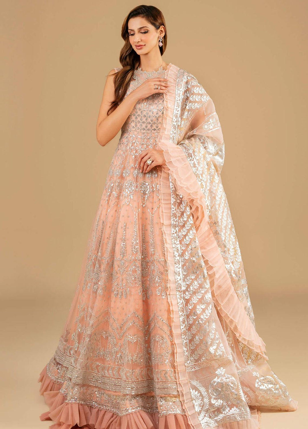 Barasti By Asifa & Nabeel Embroidered Net Suits Unstitched 3 Piece AN23BT ANB-06 Shahnai - Festive Collection