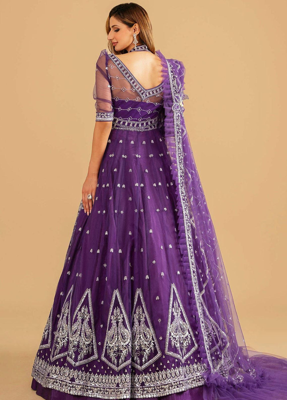 Barasti By Asifa & Nabeel Embroidered Net Suits Unstitched 3 Piece AN23BT ANB-07 Bandhani - Festive Collection