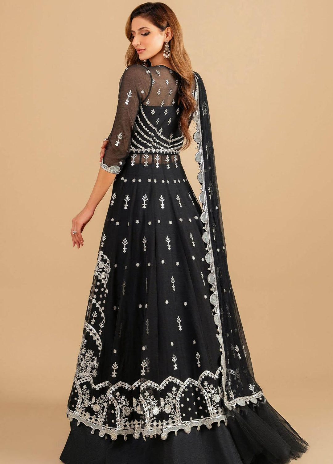 Minor Defect - Barasti By Asifa & Nabeel Embroidered Chiffon Suits Unstitched 3 Piece AN23BT ANB-08 Basanti - Festive Collection
