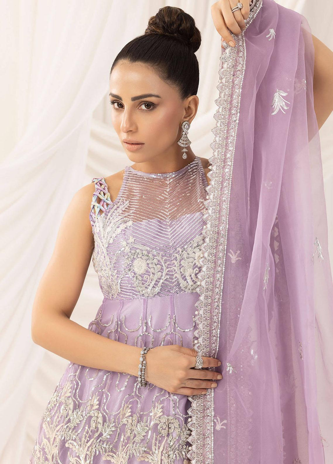 Barasti By Asifa & Nabeel Embroidered Net Suits Unstitched 3 Piece AN23BT ANB-09 Risham - Festive Collection