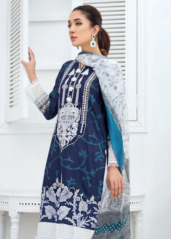 Bareen by Resham Ghar Embroidered Lawn Suits Unstitched 3 Piece BR21RG BR-02 - Spring/Summer Collection
