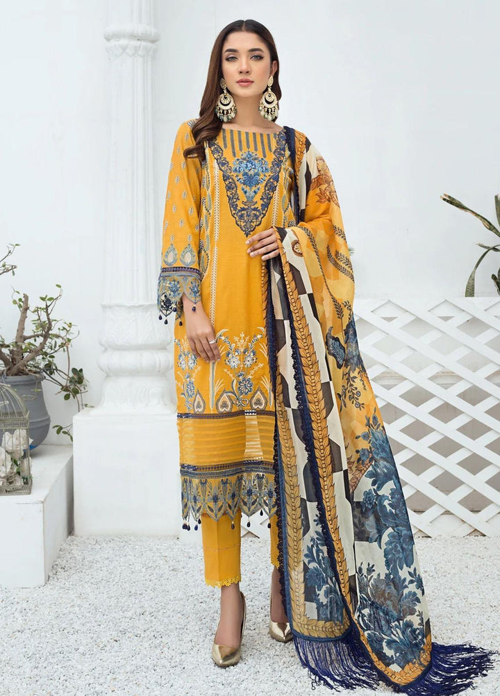 Bareen by Resham Ghar Embroidered Lawn Suits Unstitched 3 Piece BR21RG BR-04 - Spring/Summer Collection