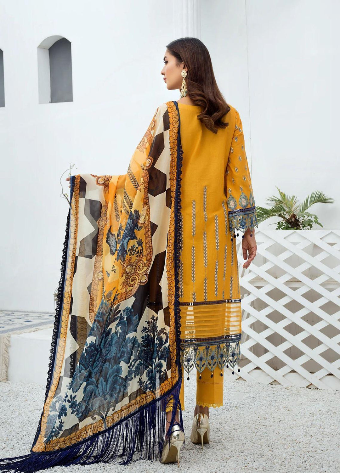Bareen by Resham Ghar Embroidered Lawn Suits Unstitched 3 Piece BR21RG BR-04 - Spring/Summer Collection