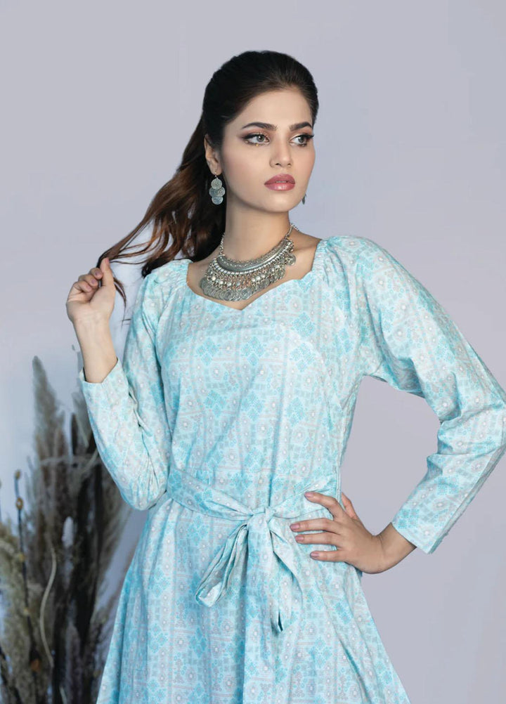 Bareeq Casual Pret  Cotton Frock Subtle Pastel Printed Dress