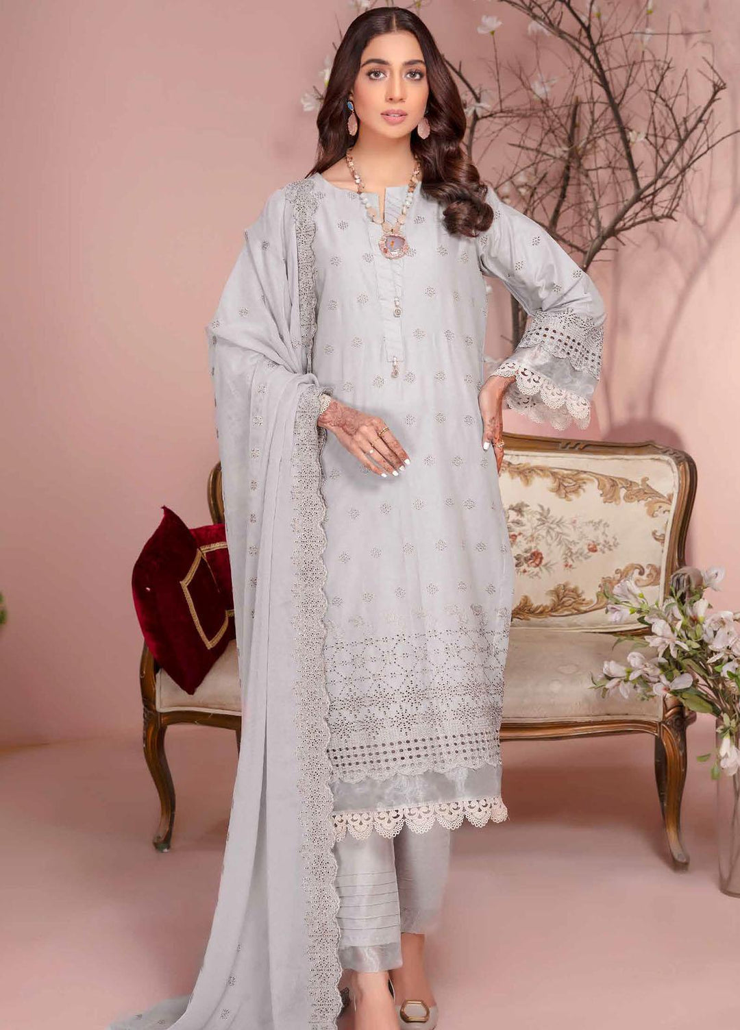 Bareeze By Aalaya Embroidered Lawn Suits Unstitched 3 Piece ALY23-B4 D-03 - Summer Collection