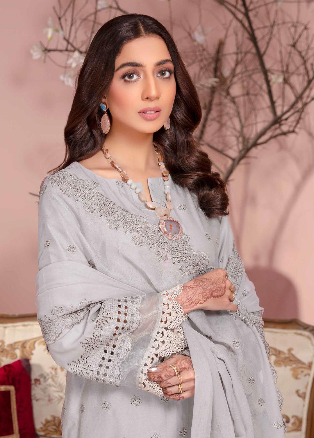Bareeze By Aalaya Embroidered Lawn Suits Unstitched 3 Piece ALY23-B4 D-03 - Summer Collection