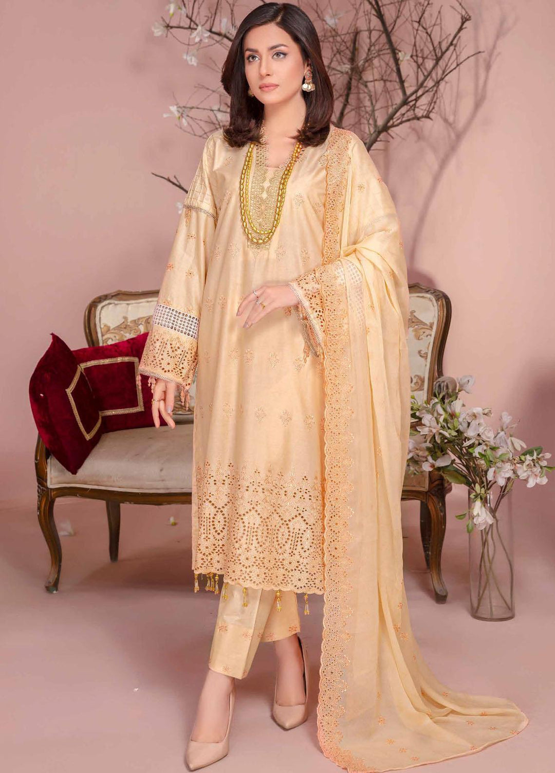 Bareeze By Aalaya Embroidered Lawn Suits Unstitched 3 Piece ALY23-B4 D-05 - Summer Collection
