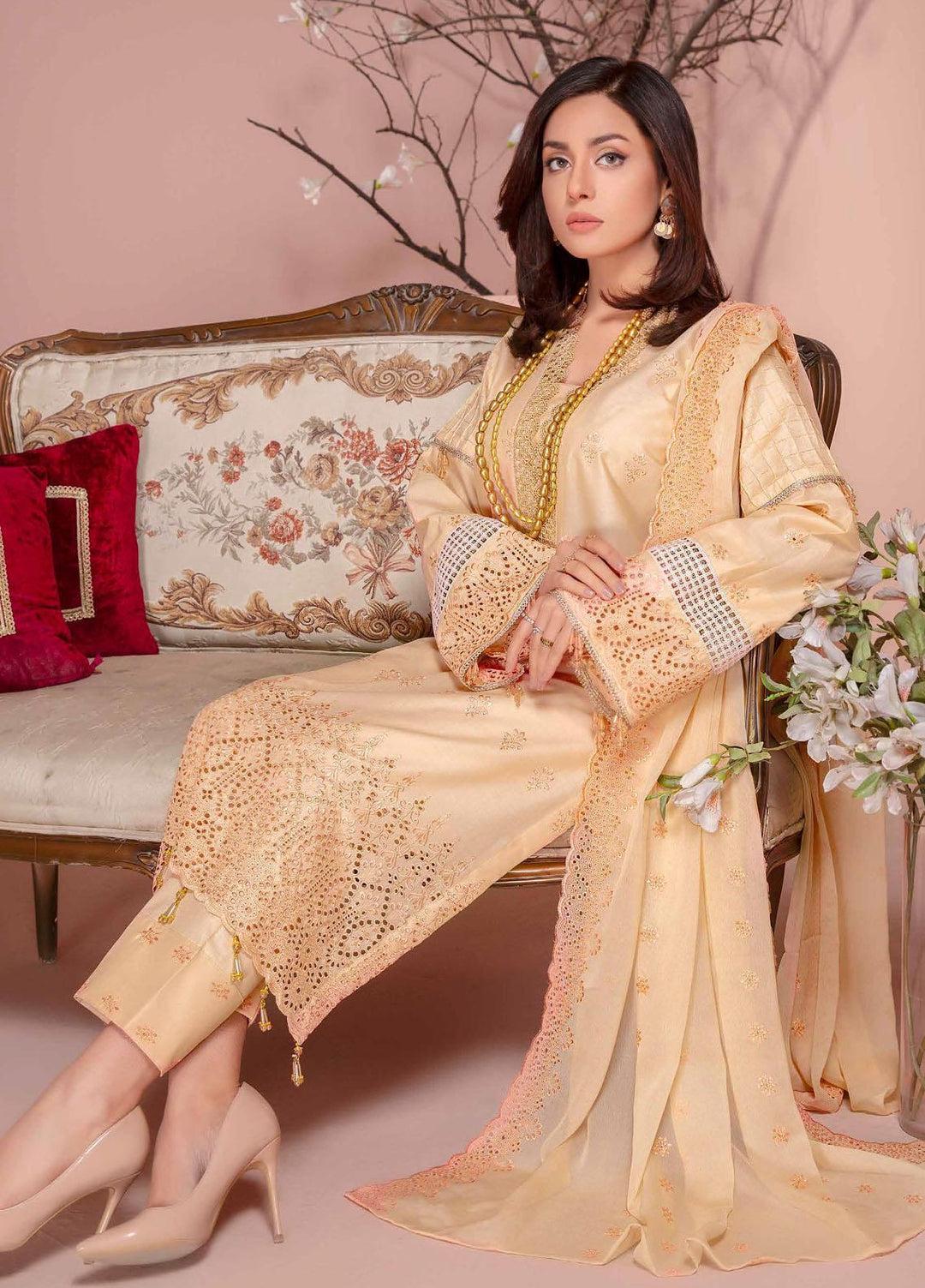 Bareeze By Aalaya Embroidered Lawn Suits Unstitched 3 Piece ALY23-B4 D-05 - Summer Collection