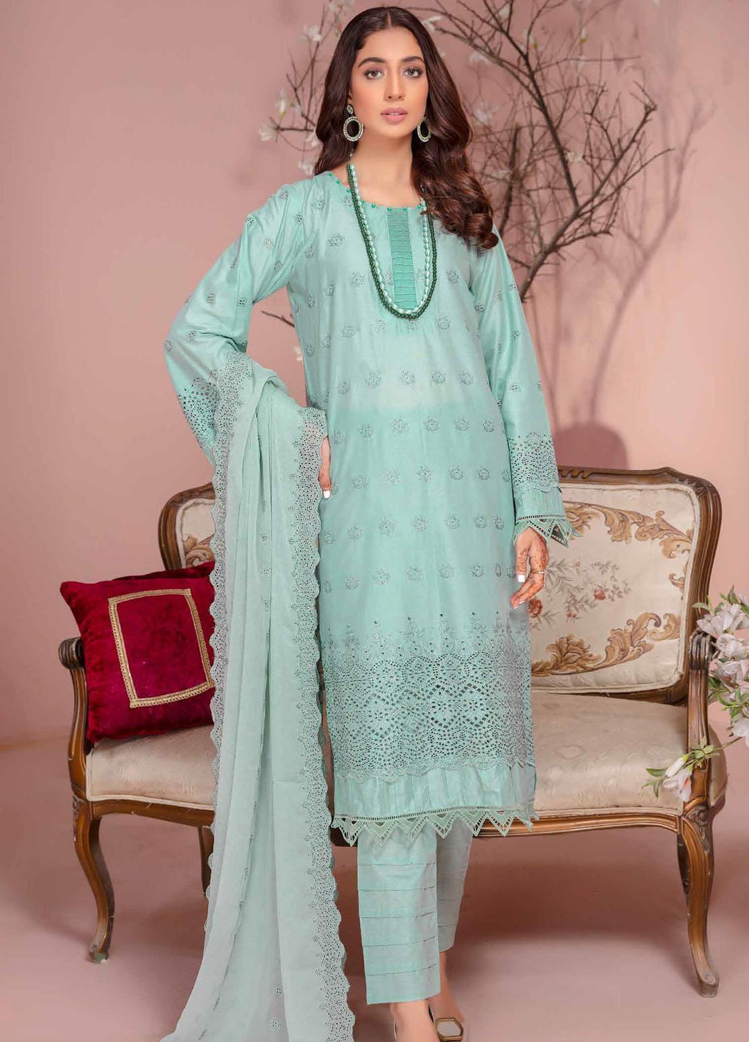 Bareeze By Aalaya Embroidered Lawn Suits Unstitched 3 Piece ALY23-B4 D-06 - Summer Collection