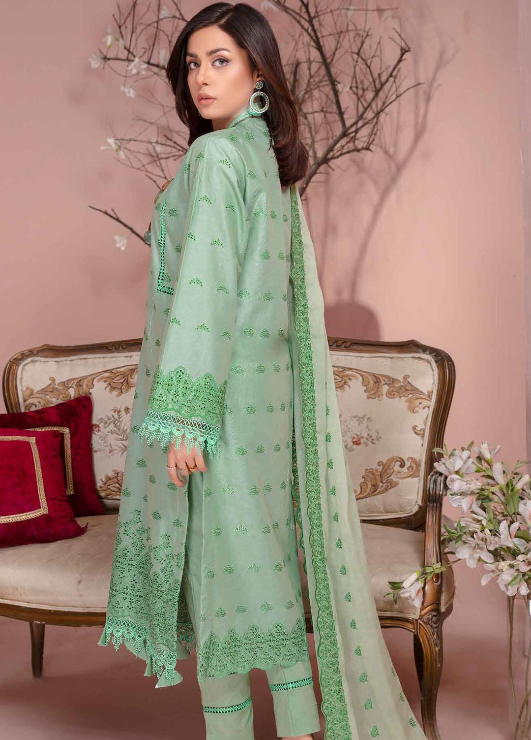 Bareeze By Aalaya Embroidered Lawn Suits Unstitched 3 Piece ALY23-B4 D-08 - Summer Collection